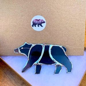 Black Bear Stained Glass Small Sun Catcher